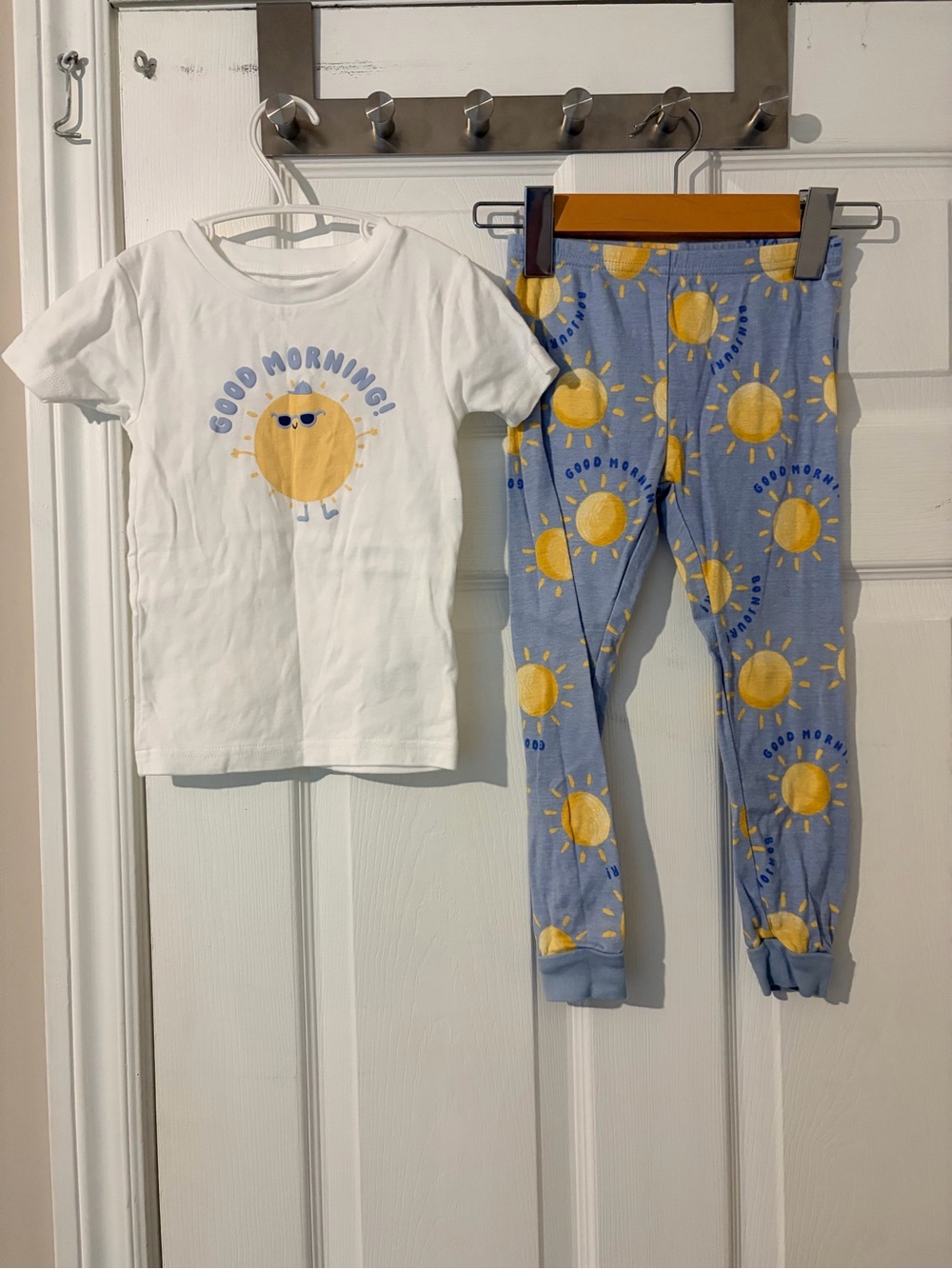 Carter's White & Blue 'Good Morning' Sun Pajama Set